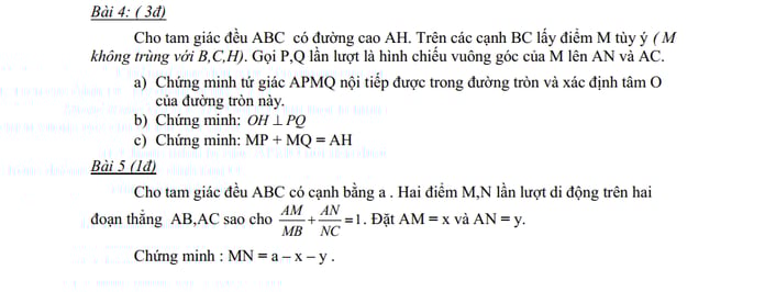 đề thi tuyển sinh lớp 10 môn toán
