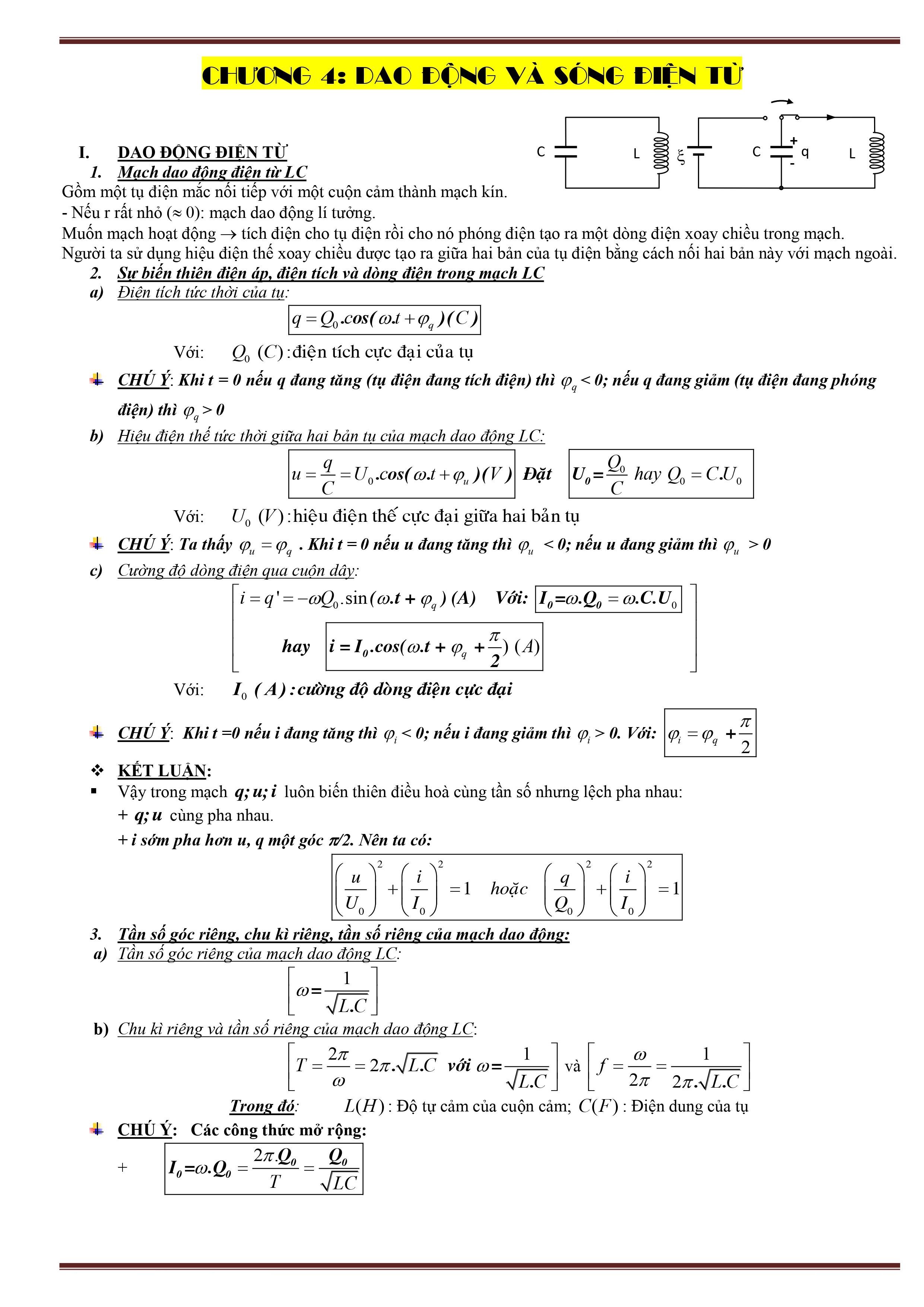 Công thức vật lý 12 - Chương 4: Quang học hình học