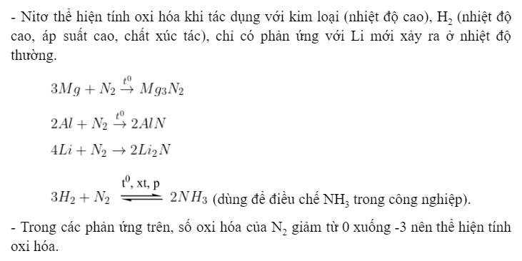 Nitơ Tác Dụng Với Kim Loại